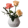 Contemporary White Ceramic Unique Geometric Shaped Table Vase Flower Holder - LEHADAR