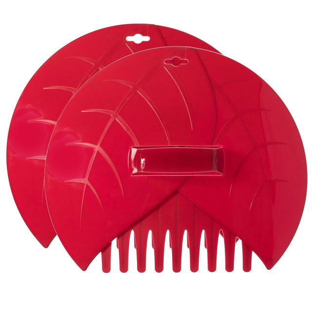Decorative Pair of Leaf Scoops, Hand Rakes for Lawn and Garden Cleanup, Red - LEHADAR