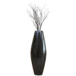 Bamboo Cylinder Floor Vase - Handcrafted Tall Decorative Vase - Ideal for Dining Room, Living Room, 37 Inch Black - LEHADAR