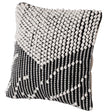 16" Handwoven Cotton Throw Pillow Cover with Embossed white dots on Black, Black & White - LEHADAR