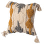 16" Handwoven Cotton Throw Pillow Cover with Tufted Southwest Tribal Pattern and Corner Tassels with Filler, Multicolor - LEHADAR