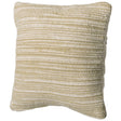16" Handwoven Wool & Cotton Throw Pillow Cover with Woven Knit Texture with Filler, Sand - LEHADAR
