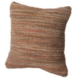 16" Handwoven Wool & Cotton Throw Pillow Cover with Woven Knit Texture, Rust - LEHADAR