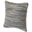 16" Handwoven Wool & Cotton Throw Pillow Cover with Woven Knit Texture with Filler, Blue - LEHADAR