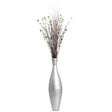 Tall 33 Inch Modern Bamboo Narrow Trumpet Floor Vase - Elegant Home Decoration, Modern Accent Piece, Living Room Decor, Handcrafted Bamboo Art, Contemporary Interior Design, Unique Tall Vase, Silver Small - LEHADAR