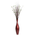 Tall 33 Inch Modern Bamboo Narrow Trumpet Floor Vase - Elegant Home Decoration, Modern Accent Piece, Living Room Decor, Handcrafted Bamboo Art, Contemporary Interior Design, Unique Tall Vase, Red Small - LEHADAR