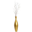 Tall 33 Inch Modern Bamboo Narrow Trumpet Floor Vase - Elegant Home Decoration, Modern Accent Piece, Living Room Decor, Handcrafted Bamboo Art, Contemporary Interior Design, Unique Tall Vase, Gold Small - LEHADAR