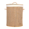 Round Mendong Collapsible Waterproof Laundry Hamper with Lid and Handles for Organizer, Clothes, Toy Durable Folder Washing Bin for Easy Carrying - LEHADAR