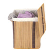 Square Coconut Sticks Collapsible Waterproof Laundry Hamper with Lid and Handles for Organizer, Clothes, Toy Durable Folder Washing Bin for Easy Carrying - LEHADAR