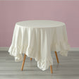 Deerlux 100% Pure Linen Washable Tablecloth with Ruffle Trim, 52" x 70" Rectangle White - LEHADAR