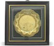 Oval Perforated Plate In Glass Frame 3D, Golden- - LEHADAR