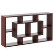Modern 8 Tier Bookcase Wall Mount and Freestanding Storage Shelves For Decoration Display, Cherry - LEHADAR