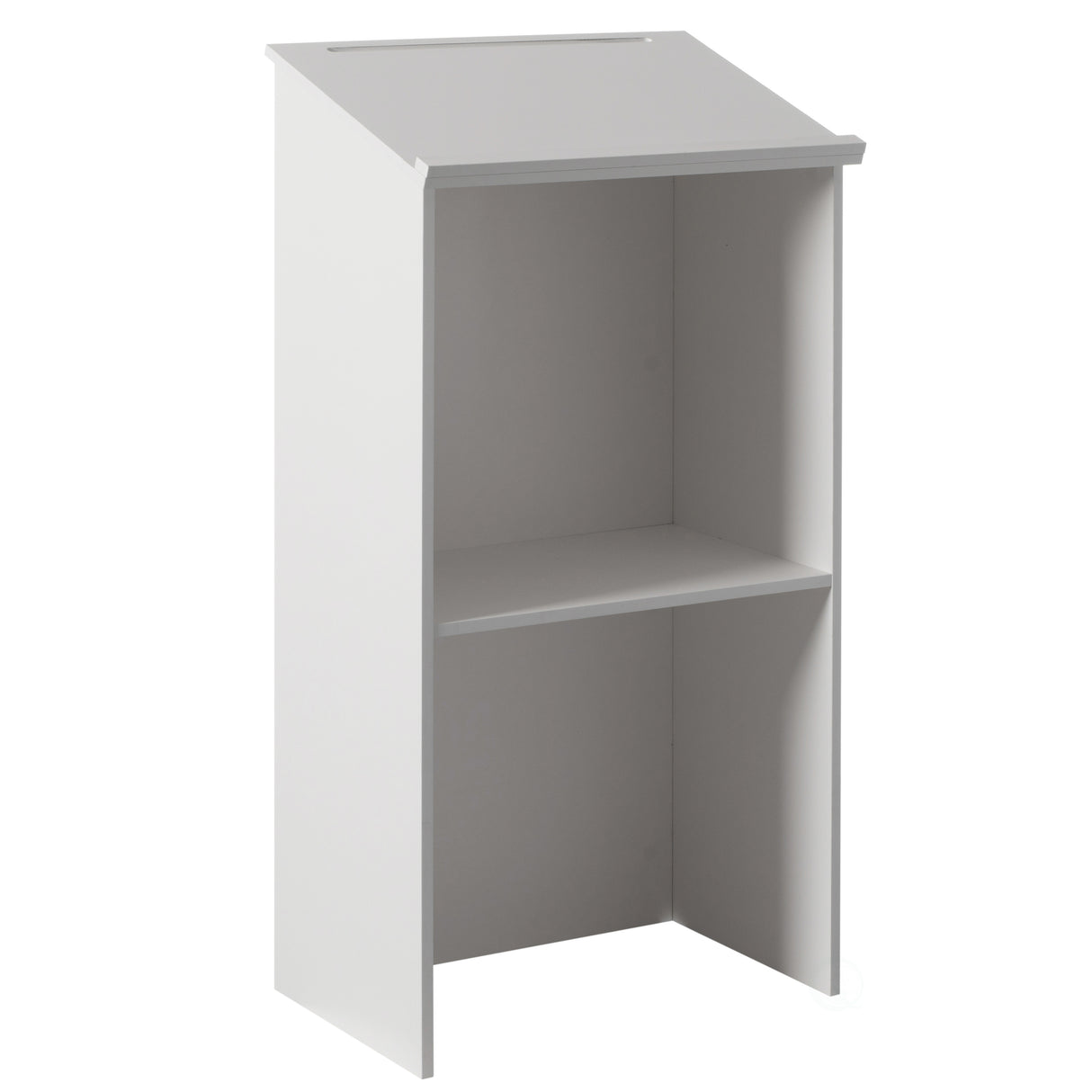 Standing Floor Podium with Storage for Church, School, Office or Home, White - LEHADAR