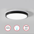Modern Round LED Ceiling Light Fixture Flush Mount Lighting, 6500K Daylight White, Energy-Saving with 30,000 Hour Lifetime for Residential and Commercial Space, 15.5" Black - LEHADAR