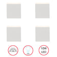 Modern Wall Sconce LED Waterproof Wall Lamp Aluminum with Adjustable Beam 10-Watt 4000K Cool White Indoor Outdoor for Bathroom Bedroom Corridor Living Room Stairs and Garden, White Set of 4 - LEHADAR