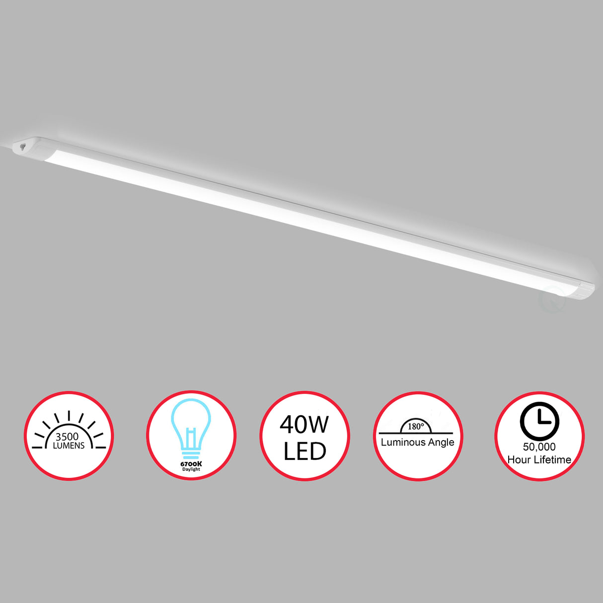 "Slim Rectangular LED Light Under Cabinet Kitchen Lighting 40 Watt 6700K Daylight 50,000 Hour Lifetime, 47 Inch" - LEHADAR