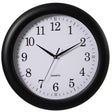 13.75 Inch Plastic Black Round Battery Operated Simple Modern Wall Clock - Office, Classroom, Livingroom, Dining Room, Bedroom and Kitchen Wall Decor - LEHADAR