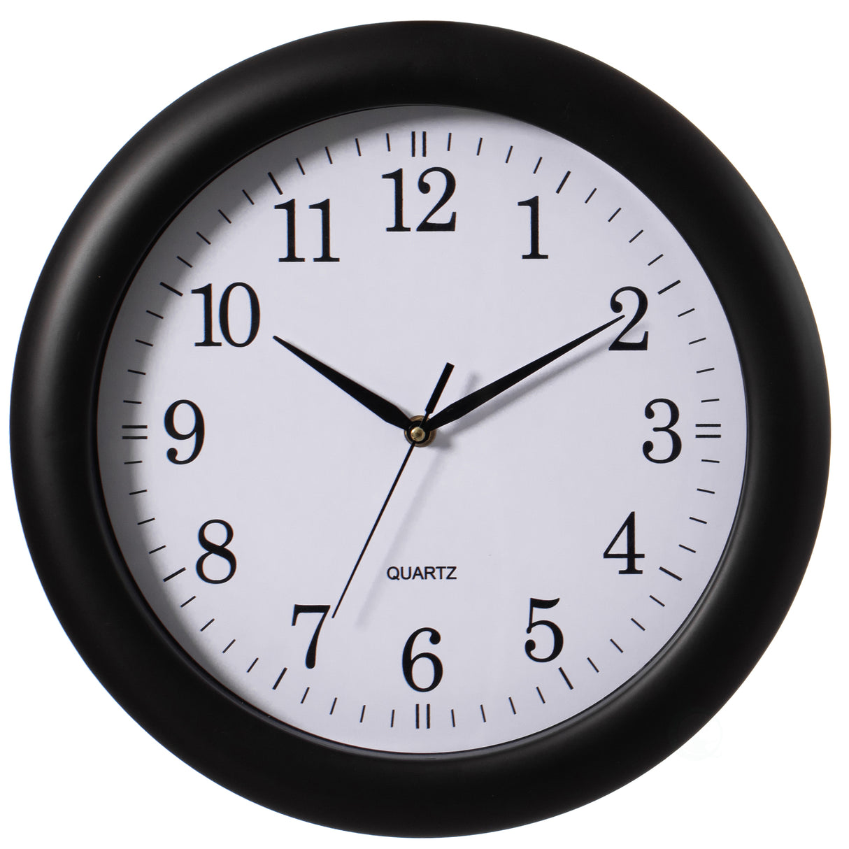 13.75 Inch Plastic Black Round Battery Operated Simple Modern Wall Clock - Office, Classroom, Livingroom, Dining Room, Bedroom and Kitchen Wall Decor - LEHADAR