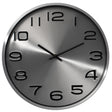 Aluminum Round Wall Clock - Modern Decor for Living Room, Kitchen, or Dining Room - 12 in Decorative Timepiece with Sleek Design - Large Round Clock for Home - Silent Ticking, Battery Operated, Silver - LEHADAR