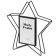 Modern Star Shape Black Metal Decor Photo Frame for Tabletop Display, 4" x 6" - LEHADAR