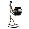 Wire Figure Candle Holder Decorative Modern Tea Light Lantern Tabletop Centerpiece Candle Stand, Front Carry - LEHADAR