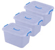 Large Clear Storage Container With Lid and Handles, Set of 3 - LEHADAR