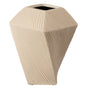 7" H Decorative Ceramic Square Twisted Centerpiece Table Vase Beige, Small - LEHADAR