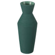 10" H Decorative Ceramic Round Sharp Concaved Top Vase Centerpiece Table Vase Green, Large - LEHADAR