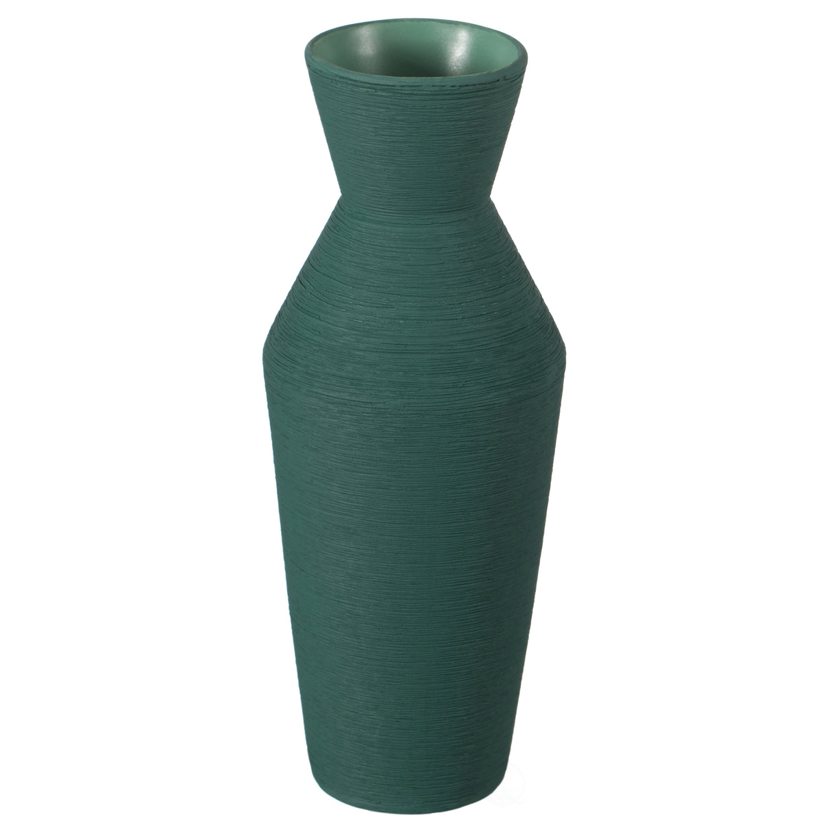 10" H Decorative Ceramic Round Sharp Concaved Top Vase Centerpiece Table Vase Green, Large - LEHADAR