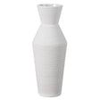 "8"" H Decorative Ceramic Round Sharp Concaved Top Vase Centerpiece Table Vase White, Small" - LEHADAR
