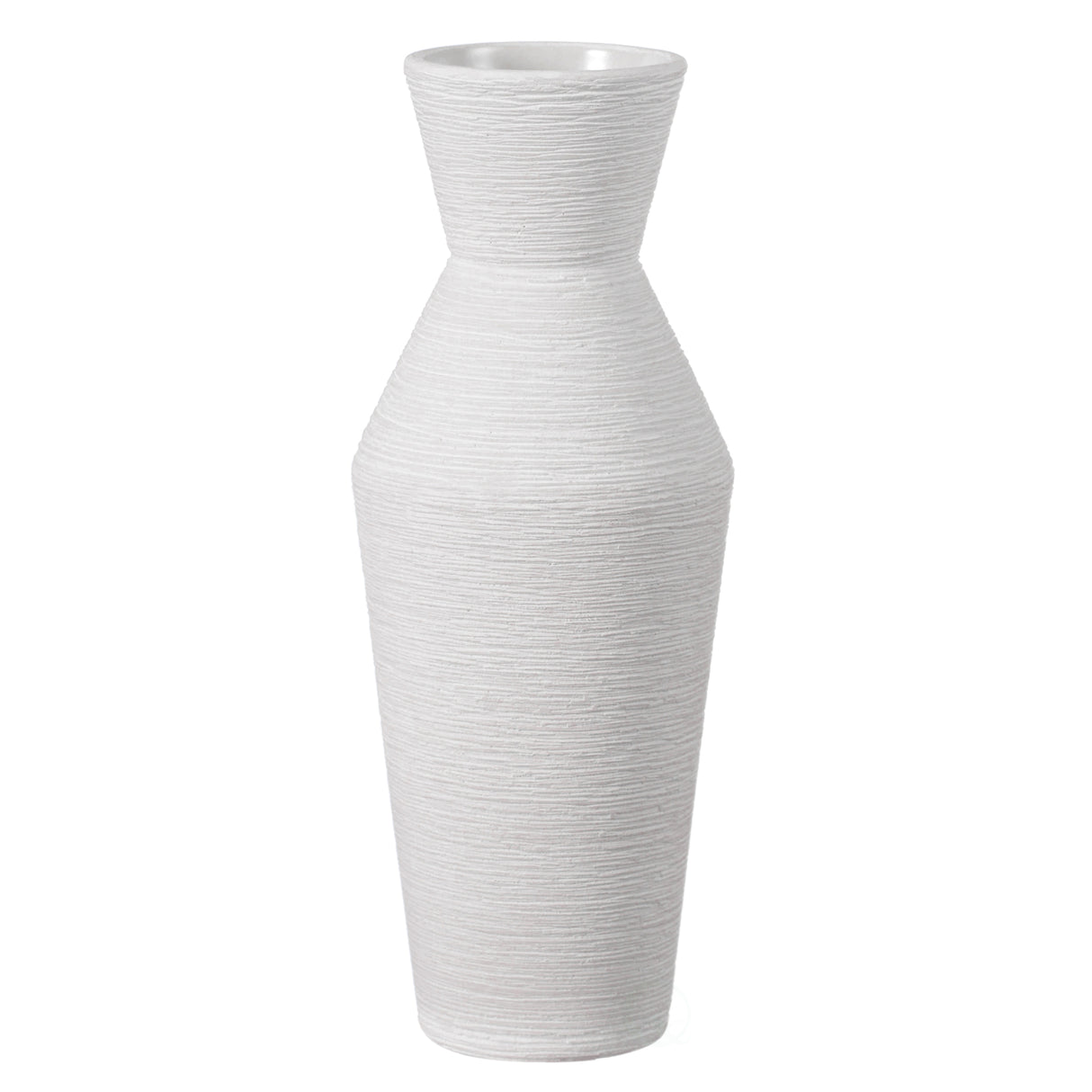"8"" H Decorative Ceramic Round Sharp Concaved Top Vase Centerpiece Table Vase White, Small" - LEHADAR