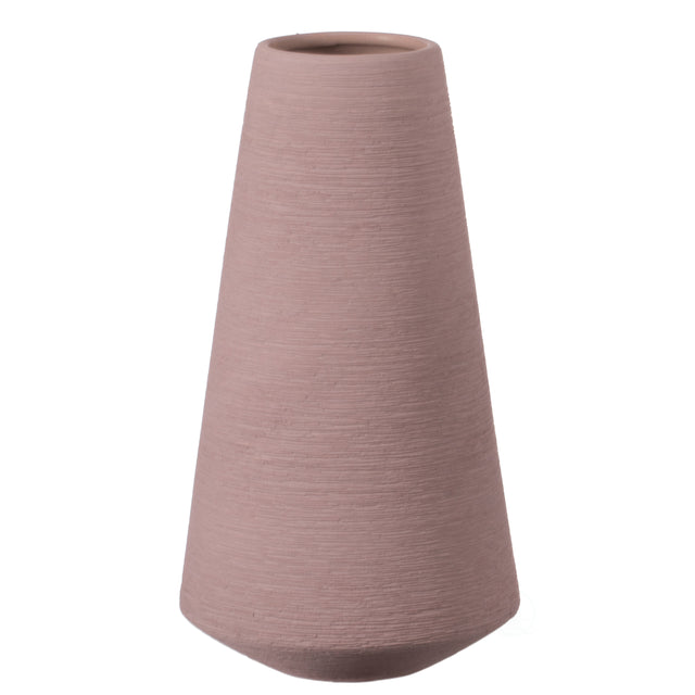 10 H Decorative Ceramic Round Cone Shape Centerpiece Table Vase Pink, Large - LEHADAR