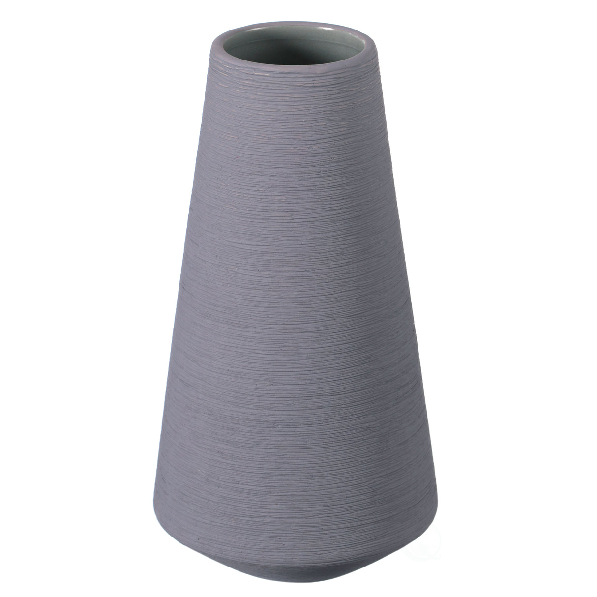 8" H Decorative Ceramic Round Cone Shape Centerpiece Table Vase Gray, Medium - LEHADAR