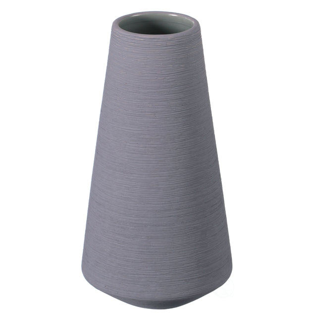 8" H Decorative Ceramic Round Cone Shape Centerpiece Table Vase Gray, Medium - LEHADAR