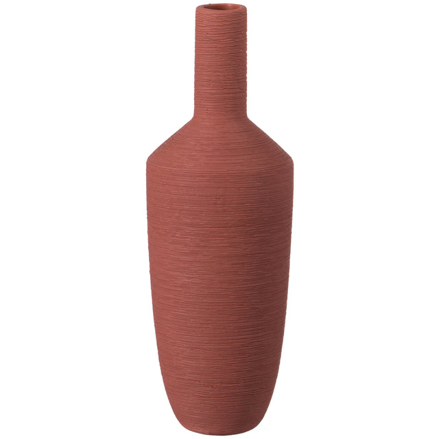 10" H Decorative Ceramic Urn Vase, Modern Style Centerpiece Table Vase, Red - LEHADAR