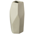 12" H Decorative Ceramic Multi Paned Vase, Modern Style Centerpiece Table Vase Beige, Large - LEHADAR