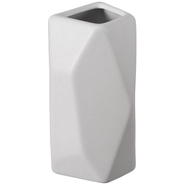 8" H Decorative Ceramic Multi Paned Vase, Modern Style Centerpiece Table Vase White, Medium - LEHADAR