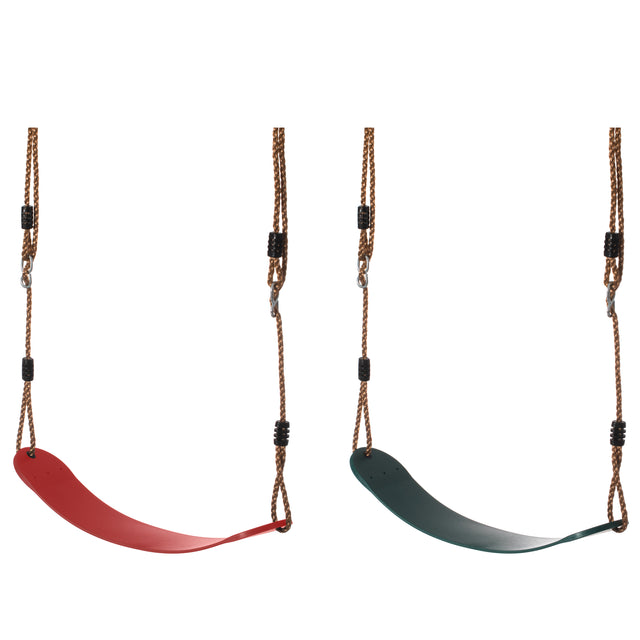 Green and Red Outdoor Playground Kids Heavy Duty Swing Seat, EVA Belt Swing with Rope for All Ages, Set of 2 - LEHADAR