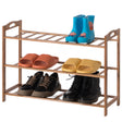 Bamboo Storage Shoe Rack, Free Standing Shoe Organizer Storage Rack, 3 Tier - LEHADAR