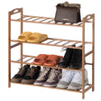 Bamboo Storage Shoe Rack, Free Standing Shoe Organizer Storage Rack, 4 Tier - LEHADAR