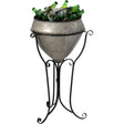 Silver Galvanized Metal Beverage Cooler Tub with Liner and Stand, Large - LEHADAR