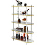 5 Tier Open Bookshelf, Contemporary Classic Modern Style Free Standing Wood Display Rack Unit for Collections, 59" Height Etagere Bookcase, White - LEHADAR