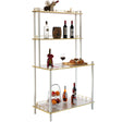 Classy and Elegant 4 Tiered Multifunctional Wooden Open Bar Shelves, Modern Console Table, Coffee Bar Accessories, Coffee Bar Cabinet, Tea Bar and Wine Bar Table, White - LEHADAR