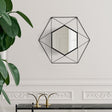 Uniquewise Decorative 20-Inch Star Shaped Black Metal Frame Modern Wall Mounted Geometric Mirror - Elegant Home Decor for Living Room, Bedroom, Vanity, Entryway, Hallway, Bathroom, and Office - LEHADAR