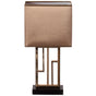 Table Lamp, Decorative Metal Table Lamp with Gold Modern Stand and Brown Silk Lampshade 17 Inch, Unique Lamp for Home Decor Living Room or Bedroom" - LEHADAR