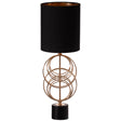 Table Lamp, 26 Inch Decorative Metal Table Lamp with Gold Circular Stand and Black Cotton Lampshade, Unique Lamp for Home Decor Living Room or Bedroom - LEHADAR