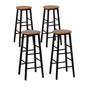 Set of 4 28-Inch Rustic Round Solid Wood Counter-Height Bar Stool with Footrest and Durable Steel Frame, Perfect for Dining Room, Kitchen Island and Home Bar - Ideal for Indoor and Outdoor Parties - LEHADAR