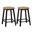 Set of 2 17.5-Inch Rustic Round Solid Wood Counter-Height Bar Stool with Footrest and Durable Steel Frame, Perfect for Dining Room, Kitchen Island and Home Bar - Ideal for Indoor and Outdoor Parties - LEHADAR