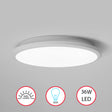 Modern Round LED Ceiling Light Fixture Flush Mount Lighting, 6500K Daylight White, Energy-Saving with 30,000 Hour Lifetime for Residential and Commercial Space, 15.5" Set of 2 - LEHADAR