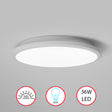 Modern Round LED Ceiling Light Fixture Flush Mount Lighting, 6500K Daylight White, Energy-Saving with 30,000 Hour Lifetime for Residential and Commercial Space, 15.5" White Set of 4 - LEHADAR